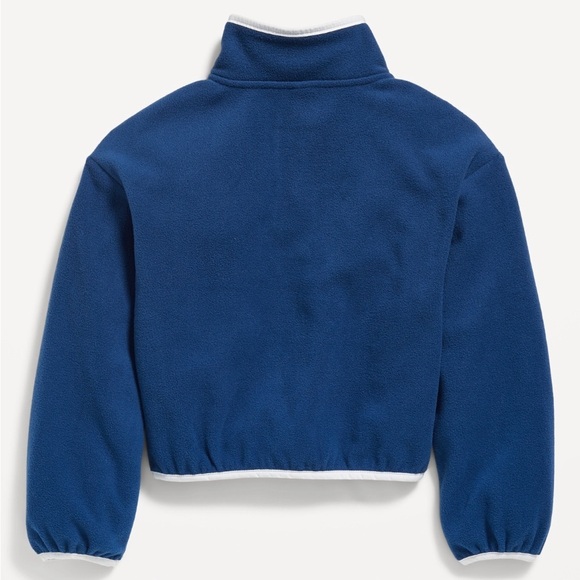 Old Navy Girls Pullover Microfleece Loose mock neck quarter button snap front - Picture 3 of 7